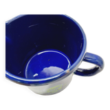 Blue enameled pitcher