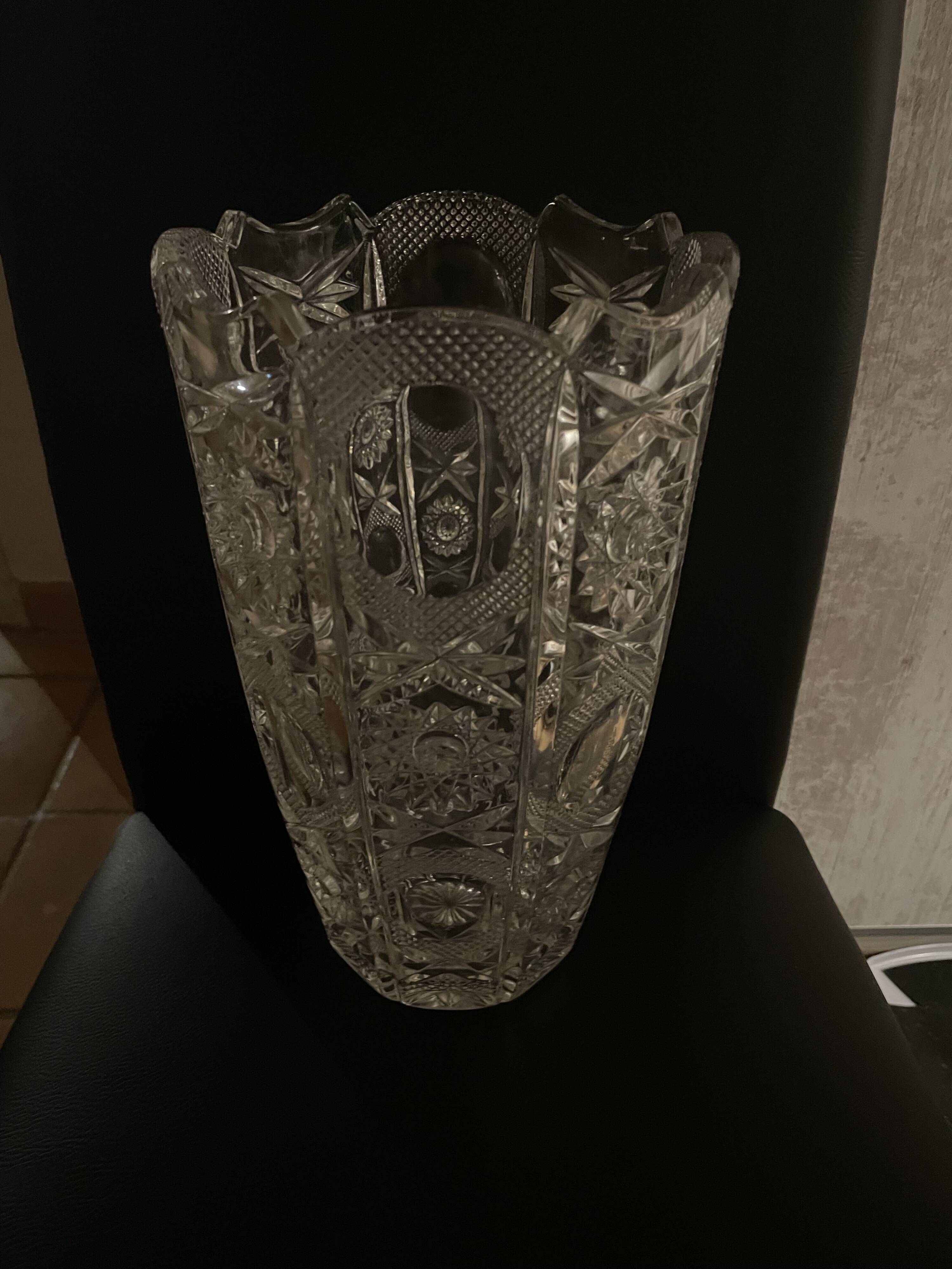 Large patterned glass vase
