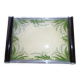 Vintage serving tray in glass and wood Lily of the valley décor