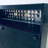 Brutalist Black Ebonised Dry Bar Cabinet, Belgium, 1970s