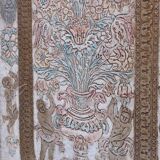 Embossed leather fire place screen 1950s italy