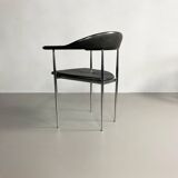 Chrome and rubber 'P40' dining chair by Vegni & Gualtierotti for Fasem, Italy, c.1980