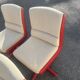 Suite de 4 chaises pivotantes vintage années 70 rouge et beige