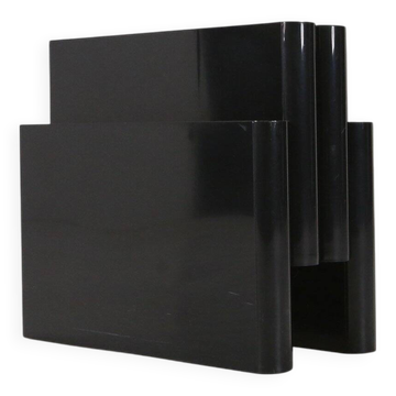 Iconic black magazine rack 4676 by Giotto Stoppino for Kartel, Italy 1970s