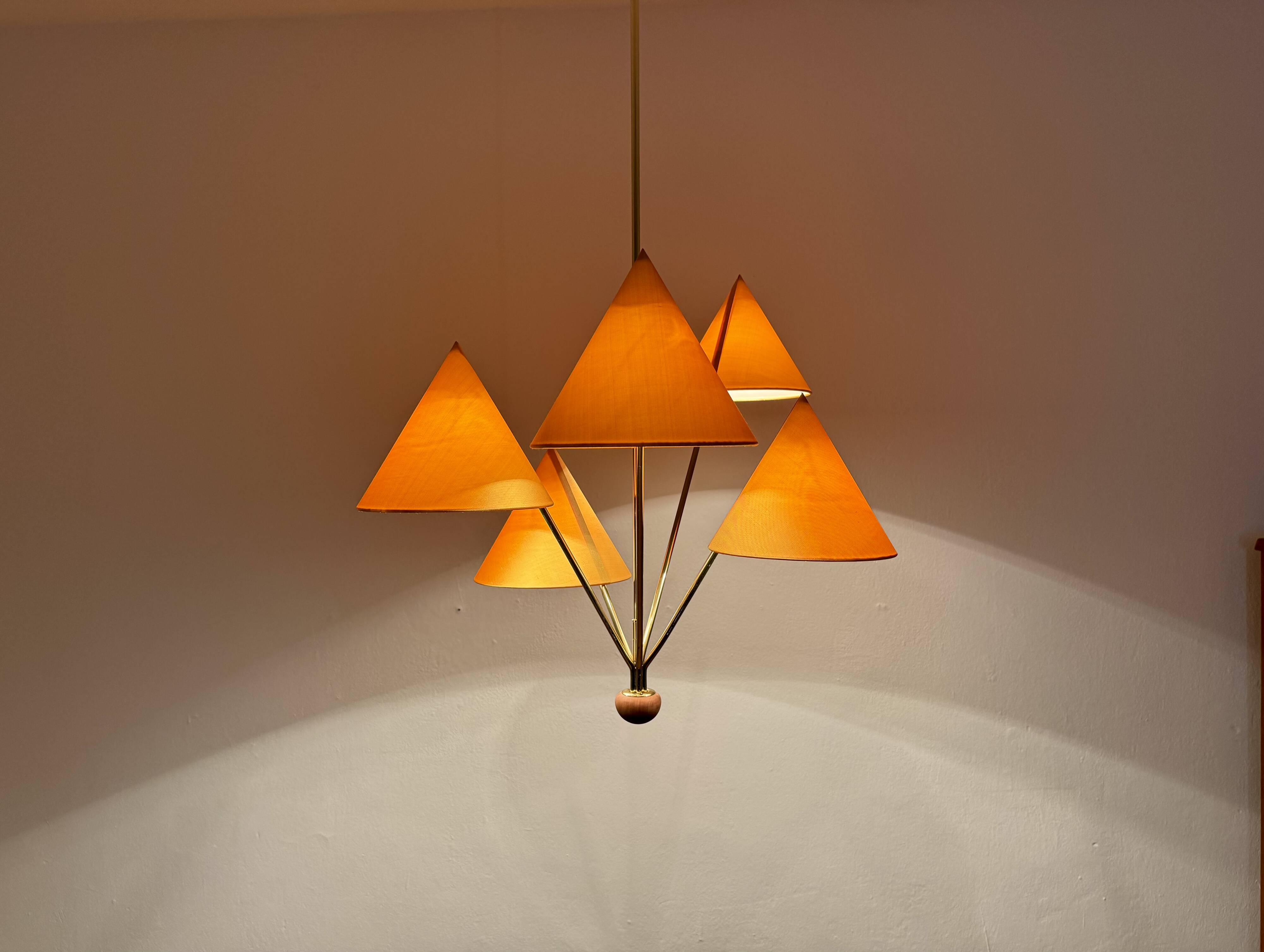 Beautiful Brass Chandelier by Rupert Nikoll