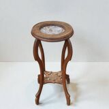 Art Deco wood/marble side table