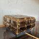 Vintage boom flush ceiling lamp by glashütte limburg smoked glass brass