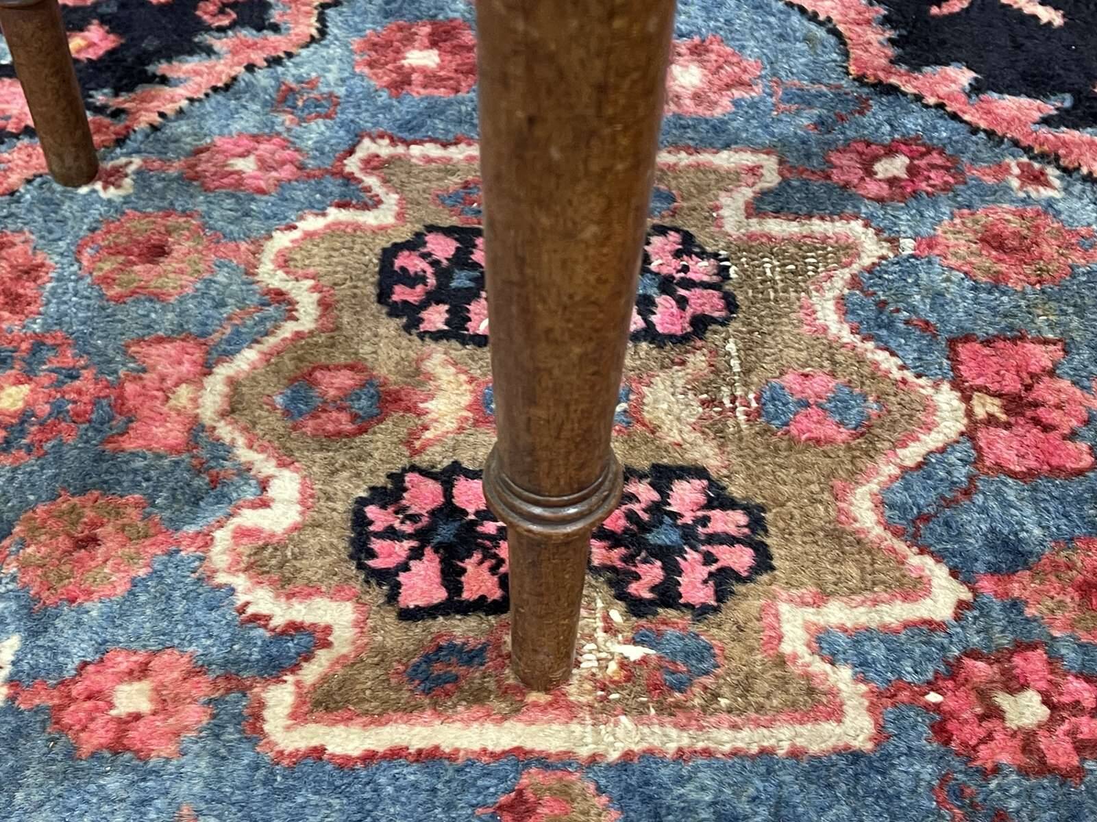 1950s English vanity stool in walnut.