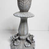 Capodimonte Italian porcelain table candlesticks, late nineteenth, taupe patina