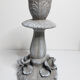 Bougeoirs de table en porcelaine italienne Capodimonte, fin XIX ème , patinée taupe