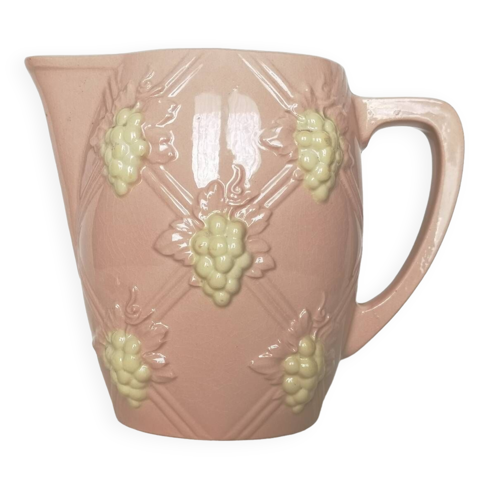 Pitcher slip digoin sarreguemines grape decor