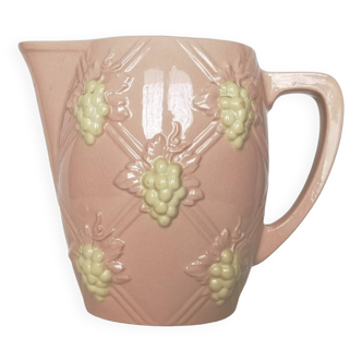 Pitcher slip digoin sarreguemines grape decor