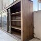 XXL 3m pine and oak display cabinet with glass doors