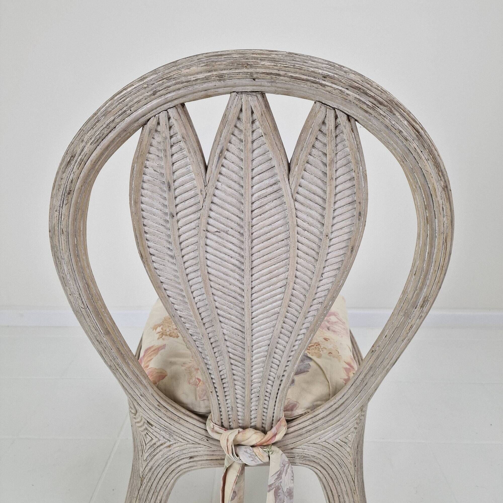 Set of 4 Vintage 'Palm Leaf' Chairs by Vivai del Sud – Hollywood Regency