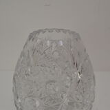 Vintage Cut Crystal Glass Vase, Glasswork Novy Bor, 1950's.