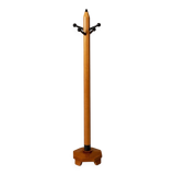 Orange wood Memphis-style Pencil Coat Rack, XL vintage 1980s, Italy by Artema