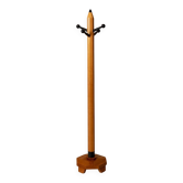 Orange wood Memphis-style Pencil Coat Rack, XL vintage 1980s, Italy by Artema