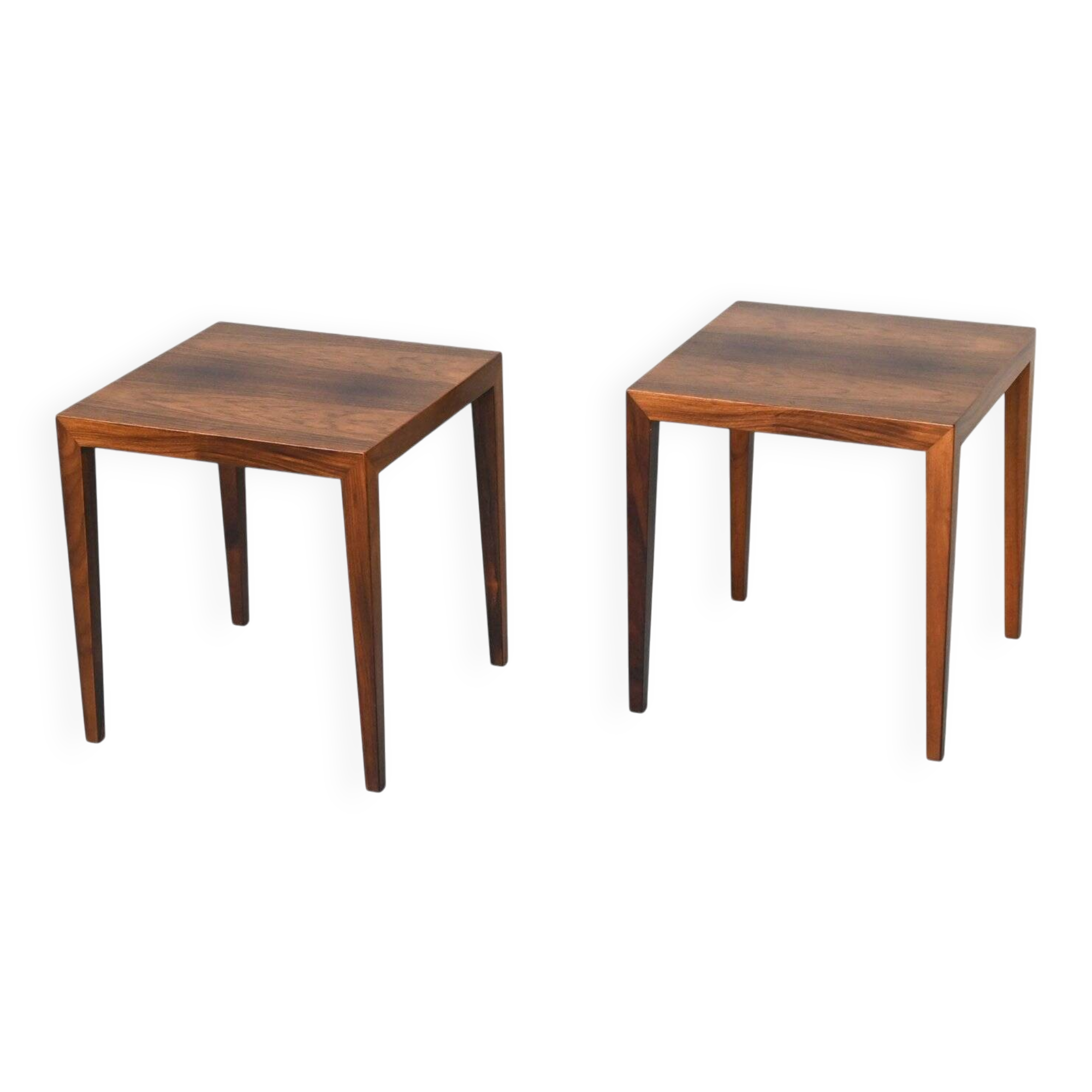 Severin Hansen pair of side tables in rosewood Haslev Denmark 1960