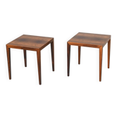 Severin Hansen pair of side tables in rosewood Haslev Denmark 1960