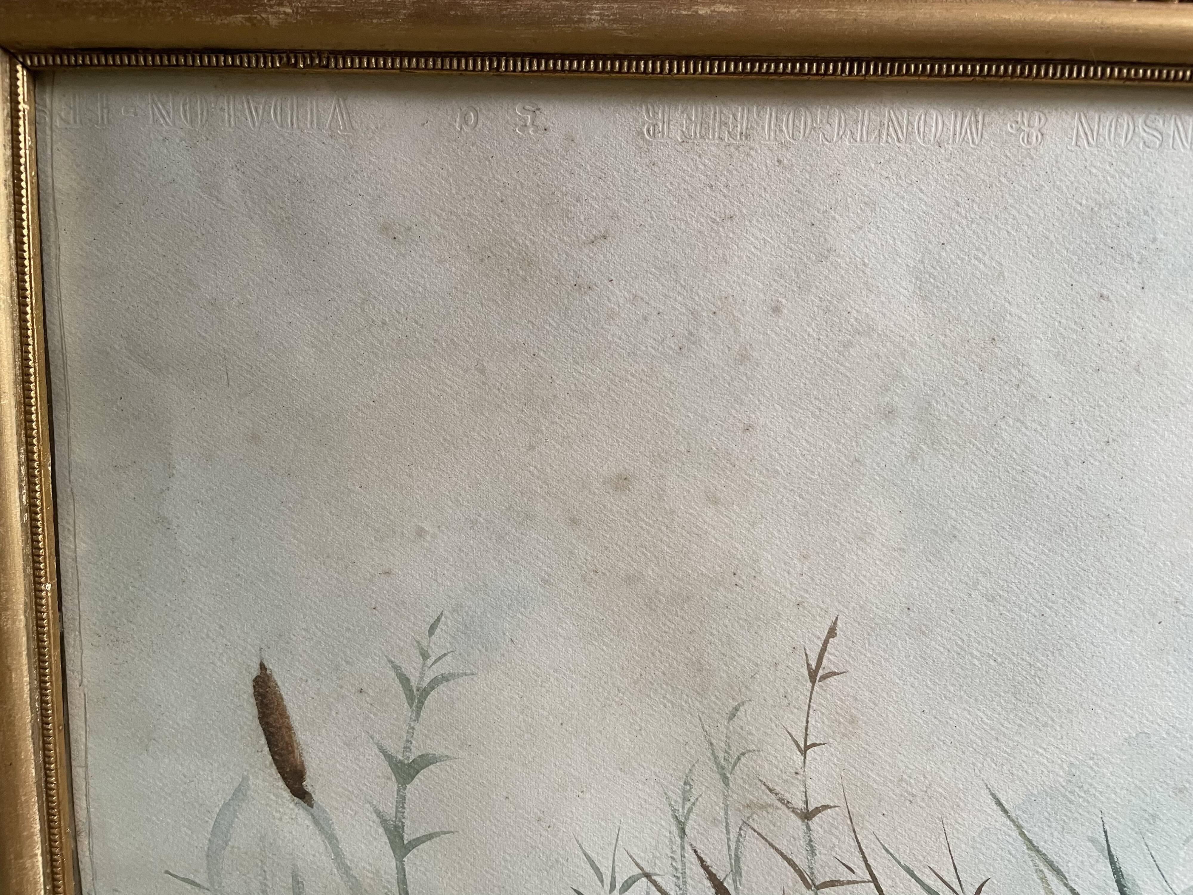Tableau ancien bord de rivière