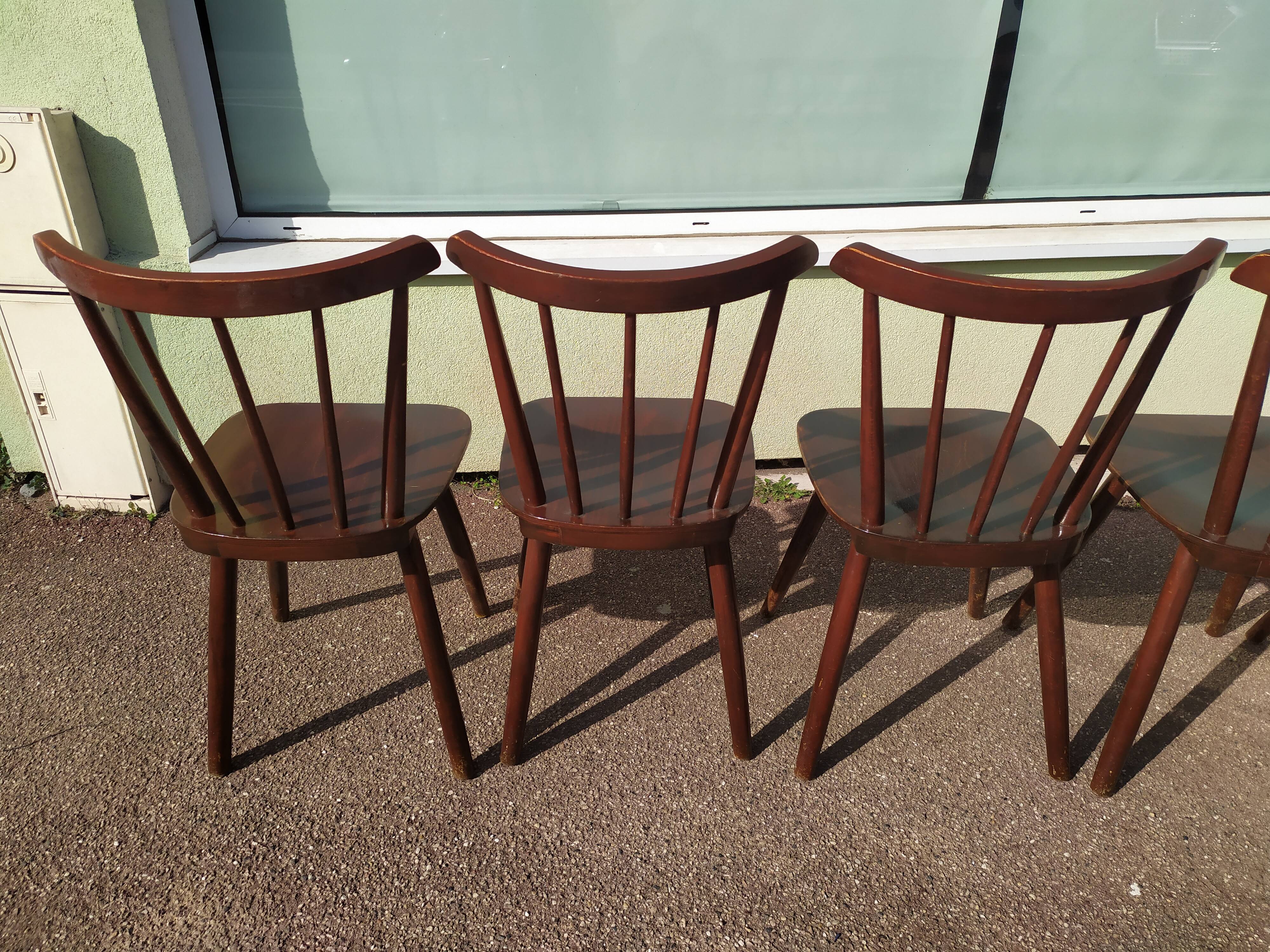 Set of 6 wooden bistro chair - vintage