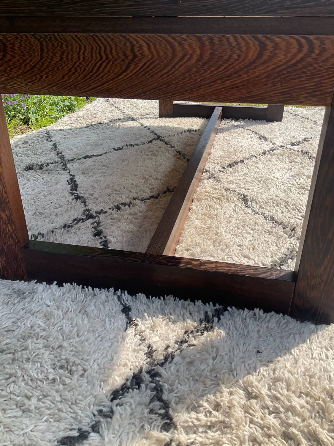 Vintage coffee table in rosewood and ceramic.