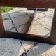 Vintage coffee table in rosewood and ceramic.