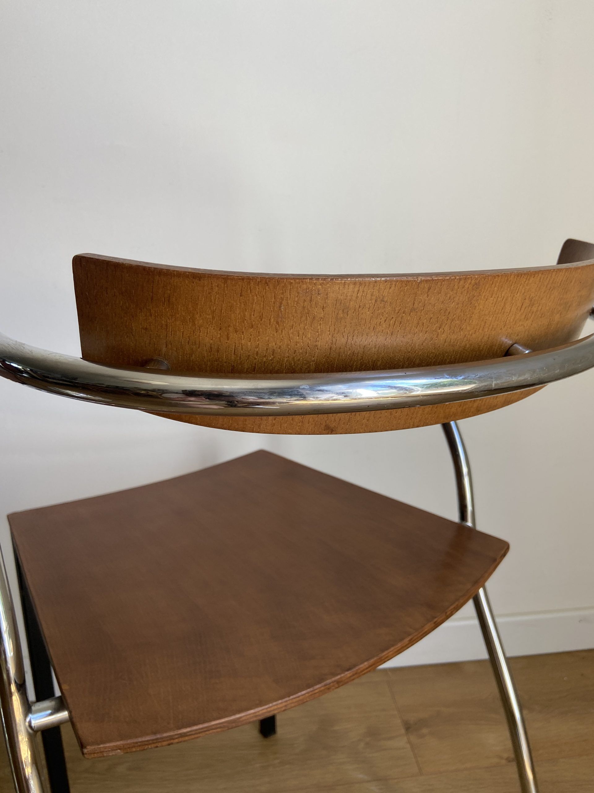 Pair of chairs design in wood and metal model "rio" by Pascal Mourgue