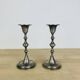 Pair of vintage silver-plated metal candlesticks