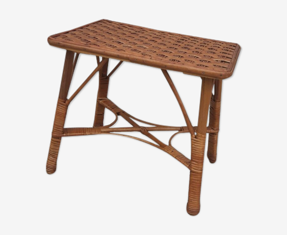 Table vintage rotin osier
