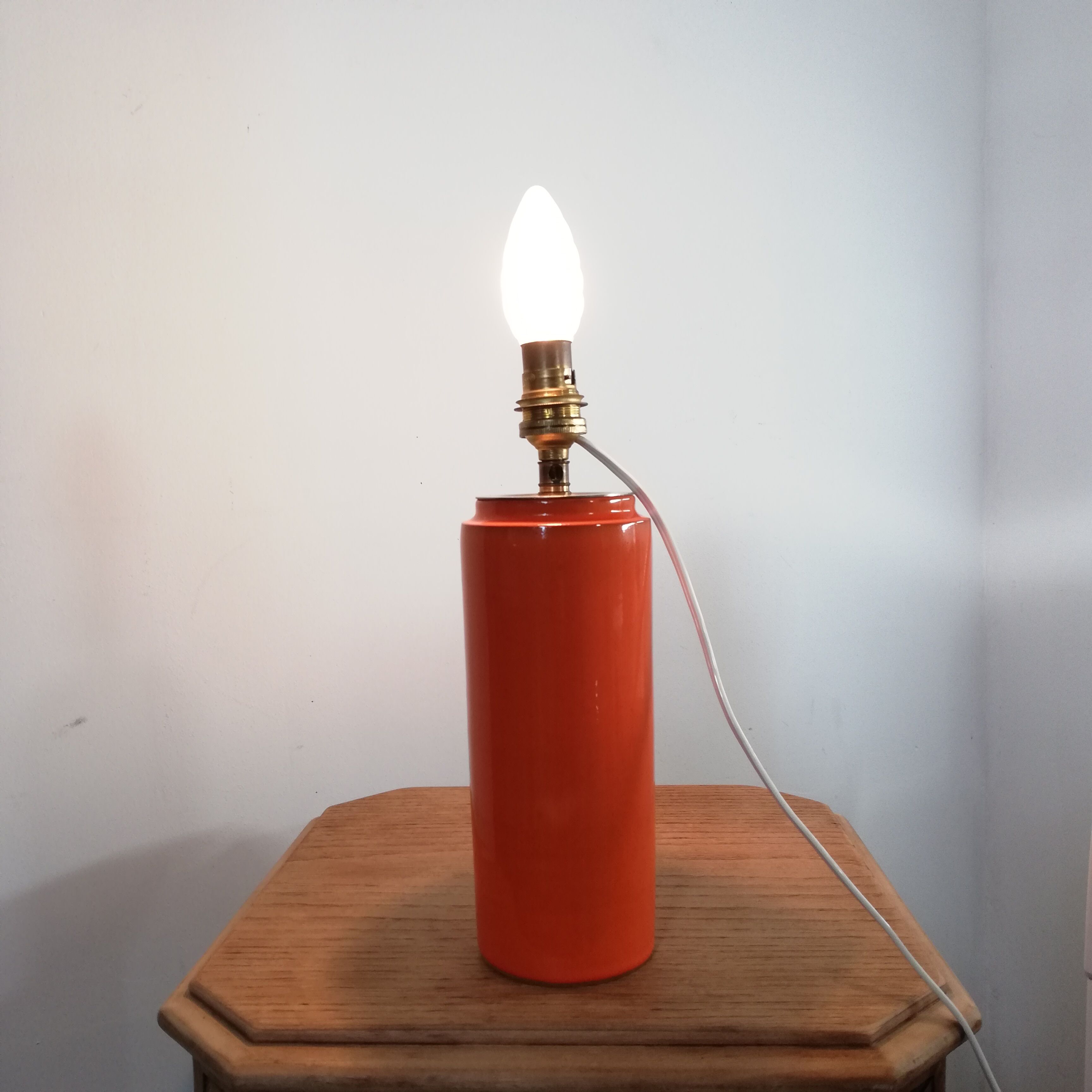 Pied de lampe céramique, orange