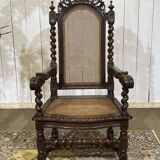 Louis XIII style armchair in oak - early 20th century