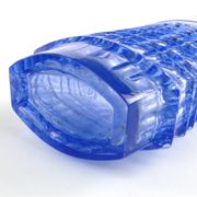 Optical vase, mid-century modern, transparent glass, designed by J. Drost, Ząbkowice, Poland, 1970s