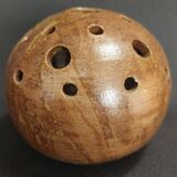 Vintage stoneware flower vase signed