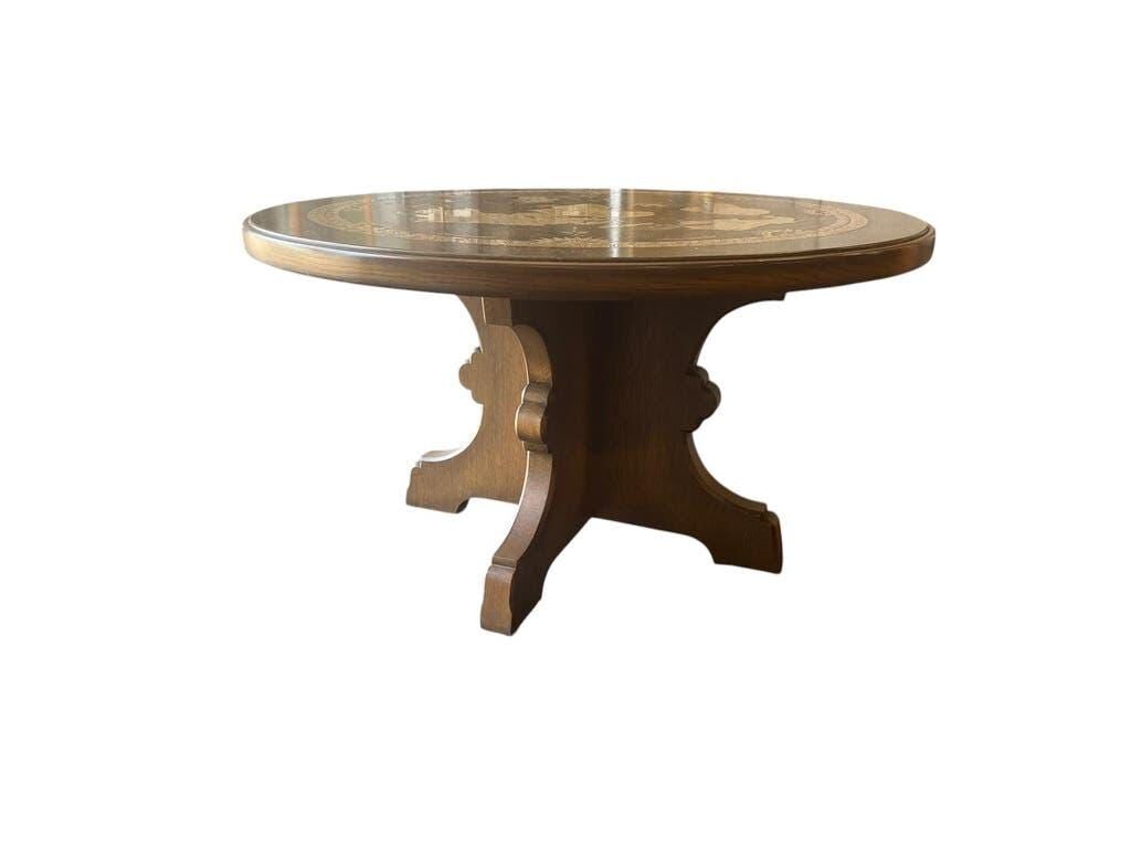 Rustic vintage high coffee table in wood