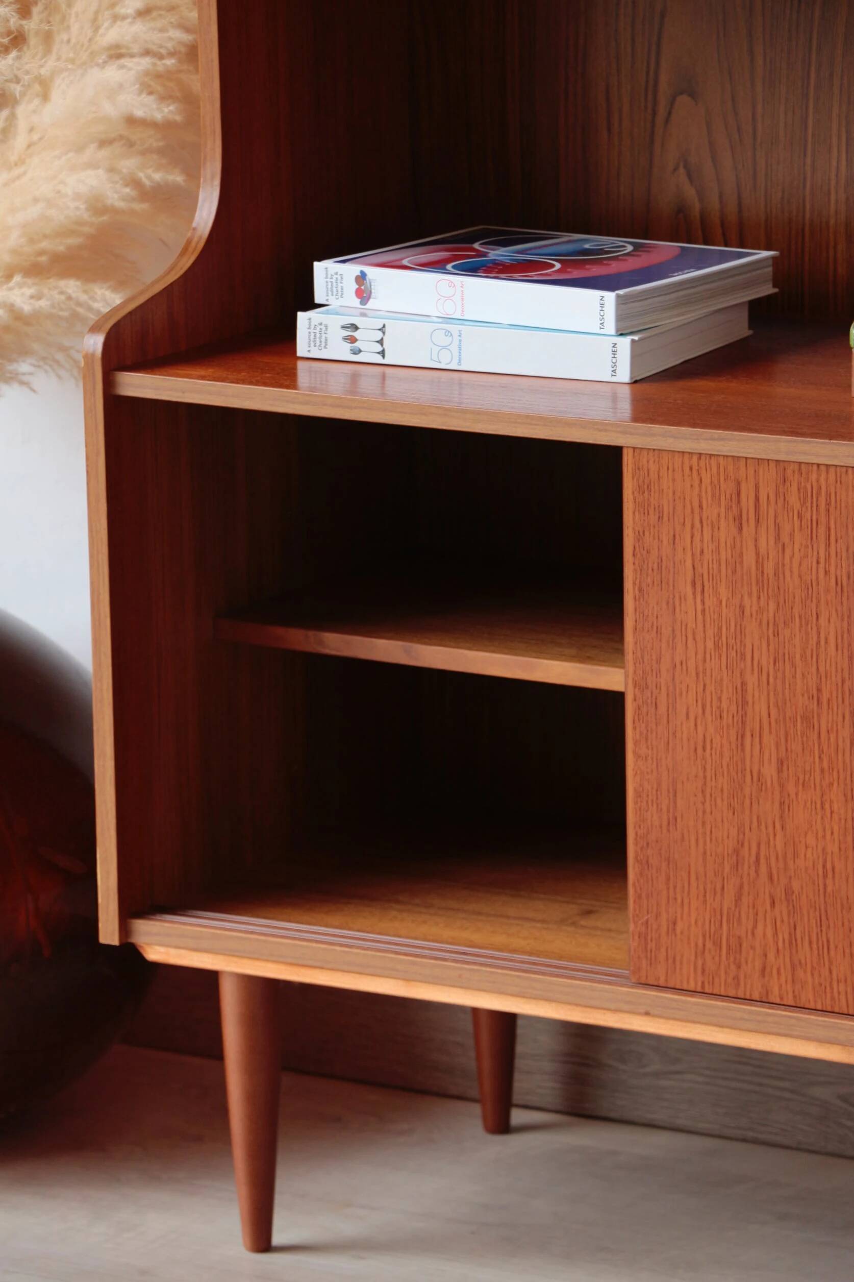 Vintage Scandinavian teak bookshelf – 1960s