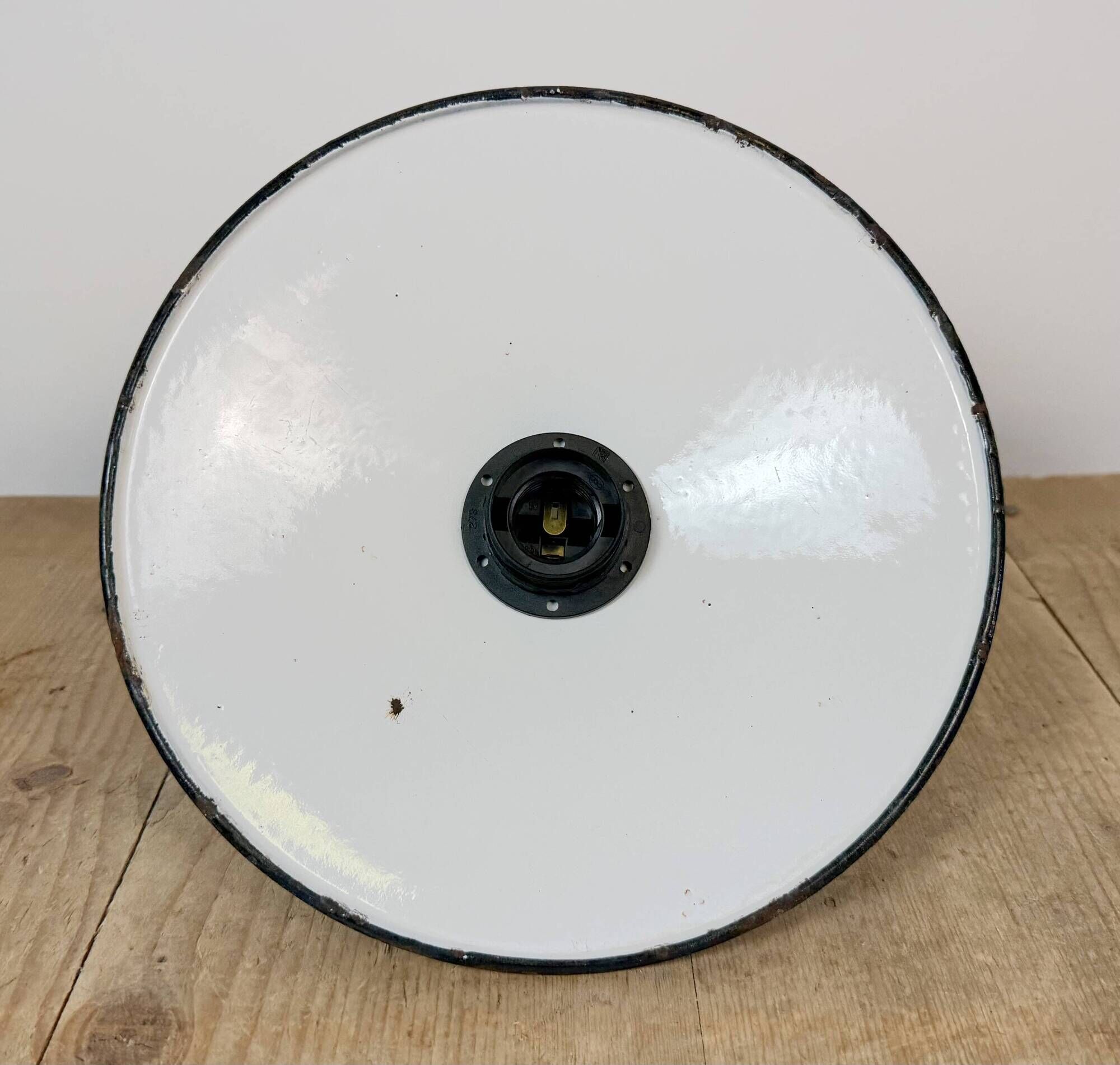 Industrial Blue Enamel Military Pendant Lamp with Cast Aluminium Top, 1960s