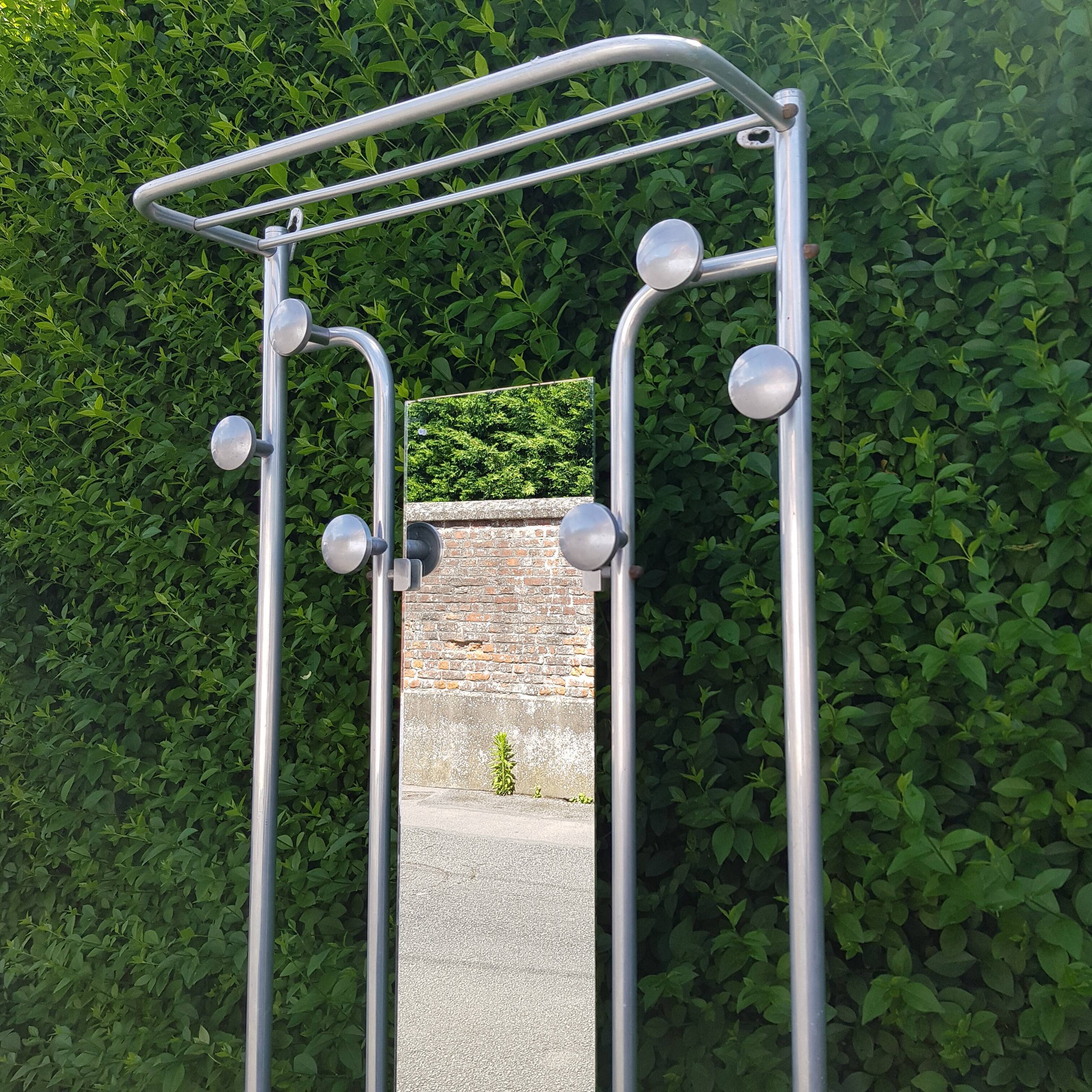 Cloakroom with aluminum coats