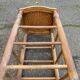 Vintage square stool made of solid wood from the 19th century, 55cm.