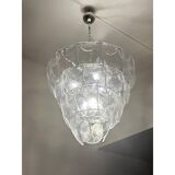 Contemporary Modern Clear "Petals" Glass Chandelier