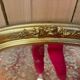 Miroir ovale biseauté bois doré style Louis XVI XIXe siècle