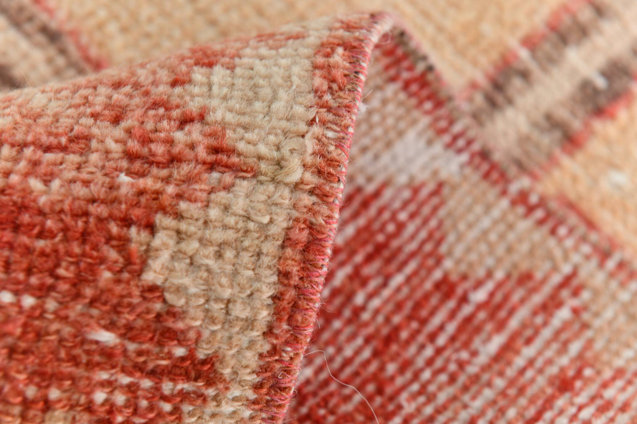 Turkish Classic Oriental Style Red Vintage Runner Rug, 87x379Cm