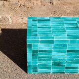 Table basse en Zellige moderne bleu turquoise