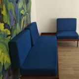 Daybed bench sofa angle teak and Scandinavian rosewood