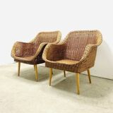 Rattan Lounge Chairs, set of 2