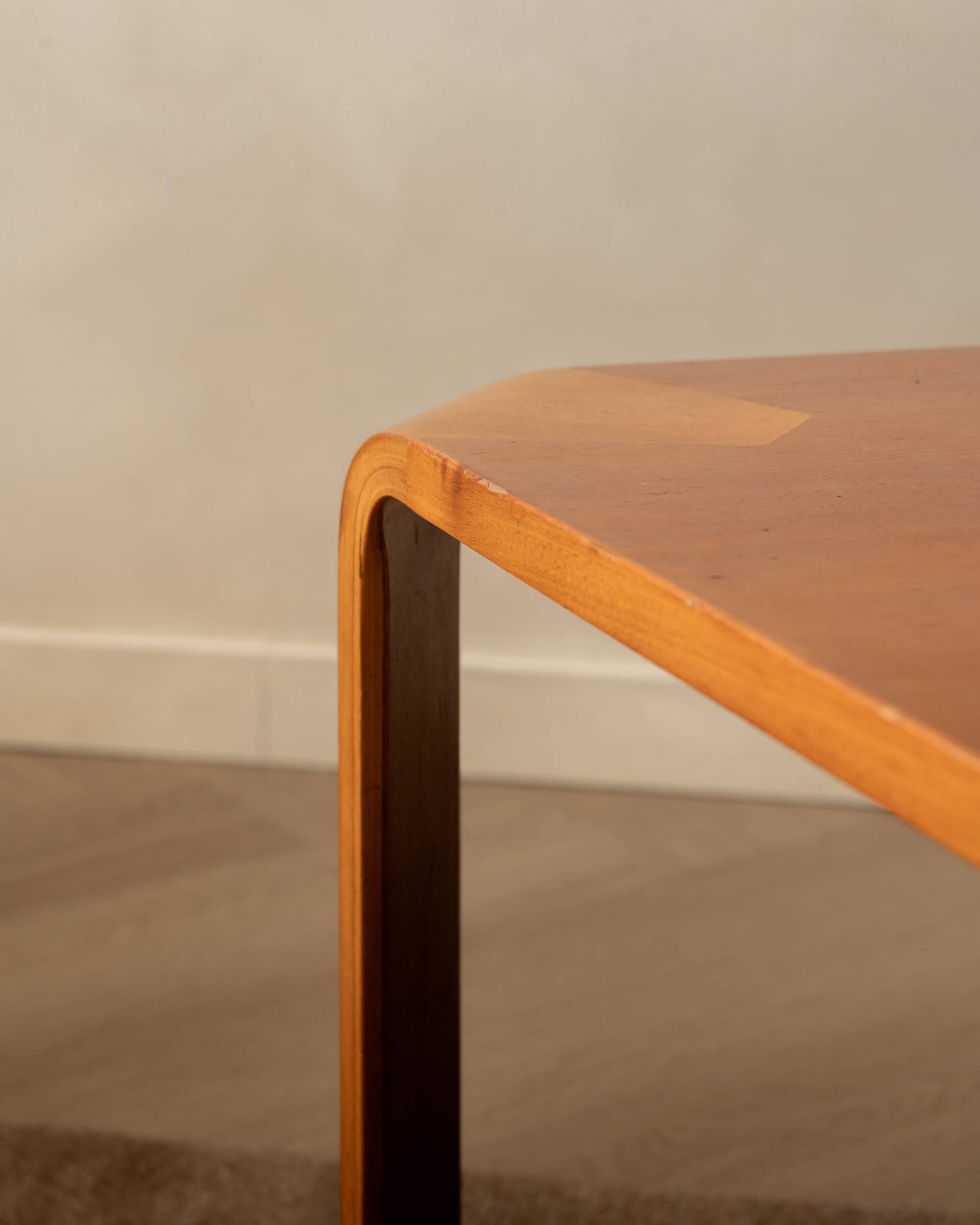 Curved Plywood Coffee Table T-2001 by Saburo Inui for Tendo Mokko, 1960s