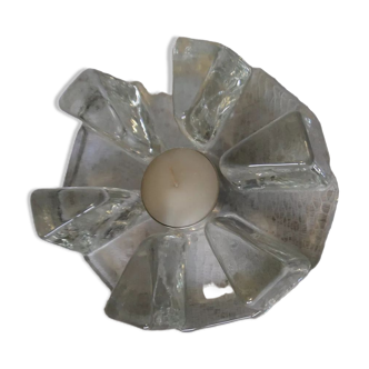 Dessous de plat brutaliste en verre annees 70