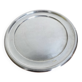 Round silver-plated metal tray from the mid-20th century