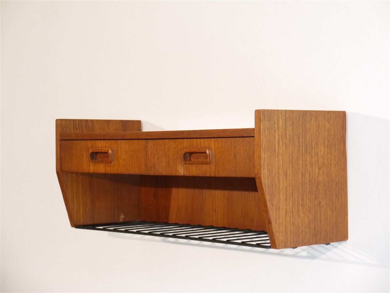 Wall bedside or vintage Scandinavian teak floor 1960