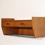Wall bedside or vintage Scandinavian teak floor 1960